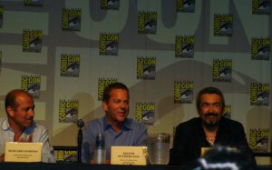 Howard Gordon, Kiefer Sutherland, and Jon Cassar